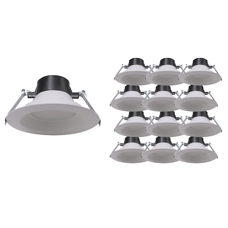 Energetic Lighting 8 inch Recessed Downlight, Commercial, 13Watts, 3CCT Selectable, Dimmable, 12PK E4DL8N11E83040